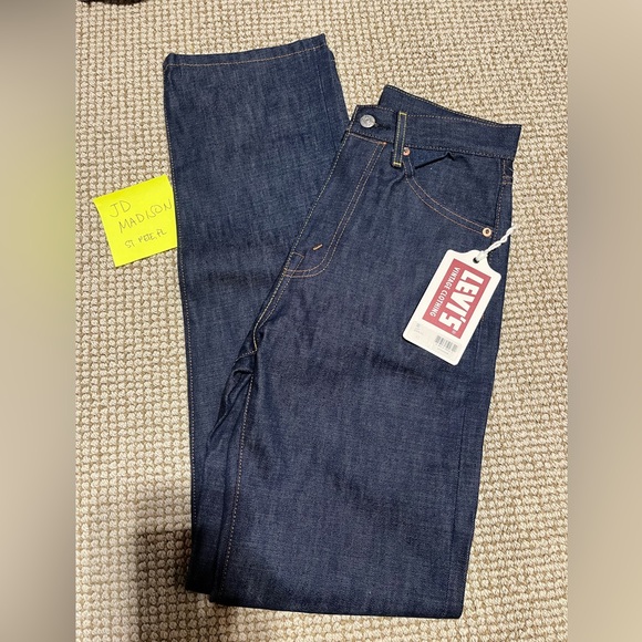 LEVI’S VINTAGE CLOTHING 701 1950s STRAIGHT FIT JEANS SELVEDGE - Picture 2 of 4